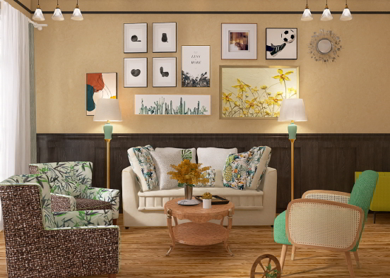 Greeny living room Design Rendering
