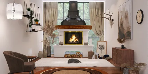 cozy chocolate living room 