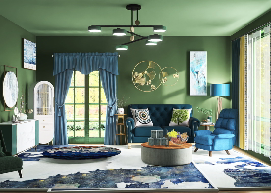 #livingroomcomfortable
#roomgreenNblue
 Design Rendering