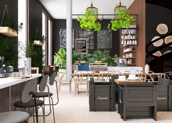 # Treetops Food Court Renderização de Design