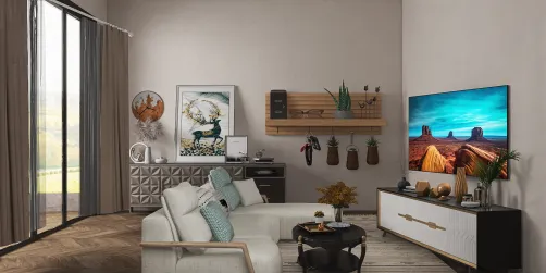 Sala de Tv soft e super fofa