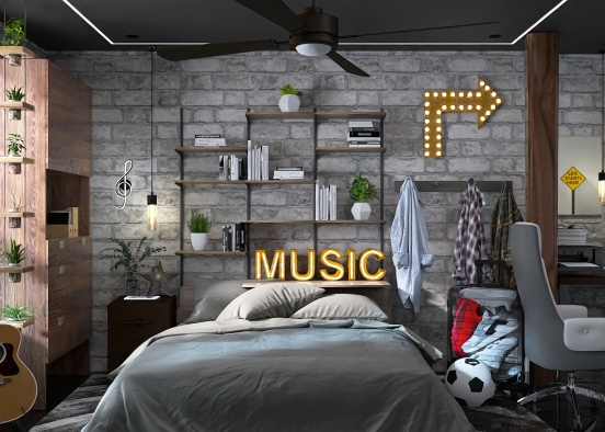 teen bedroom #1 Design Rendering