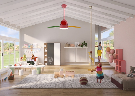 A room for two little girls Design Rendering