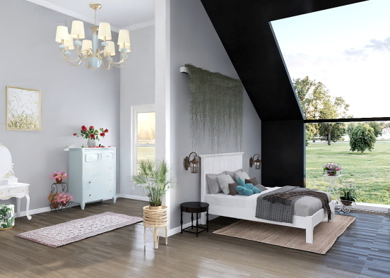 Eclectic Bedroom Design Rendering
