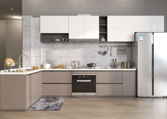small apartment living (kitchen) Design Rendering