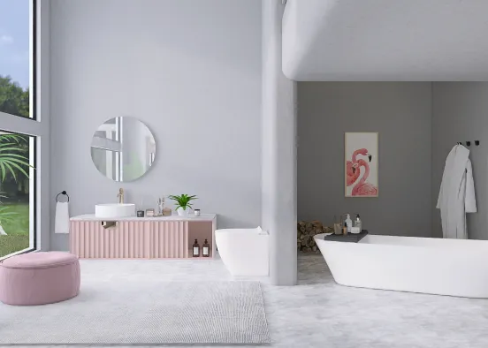 Baño rosa✨ Design Rendering