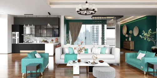 Turquoise luxury condo landscape