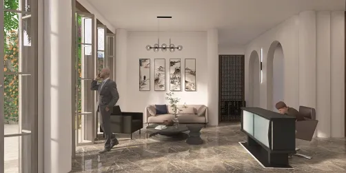 Residential complex lobby