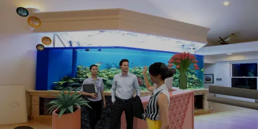 behind the hotel counter 