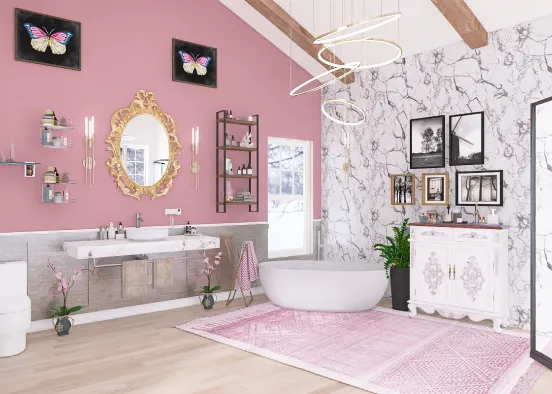 Pink bathroom 💘 Design Rendering