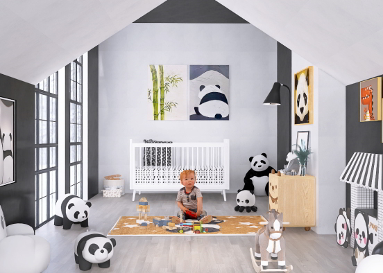 panda nursery  Design Rendering