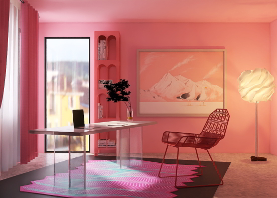 Розовый офис Design Rendering