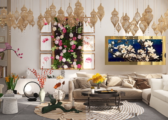 Spring living room 🌱🌷☘️ Design Rendering