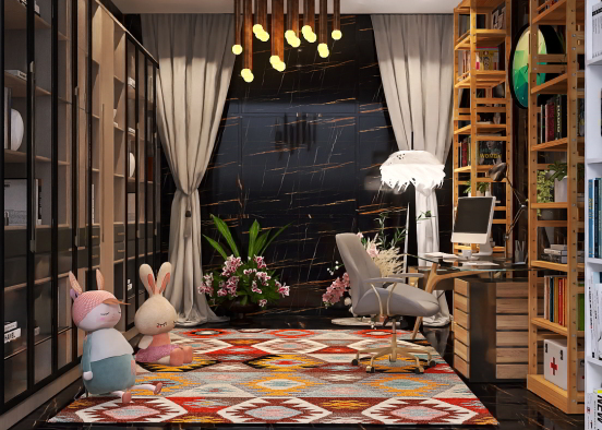 proper study room Design Rendering