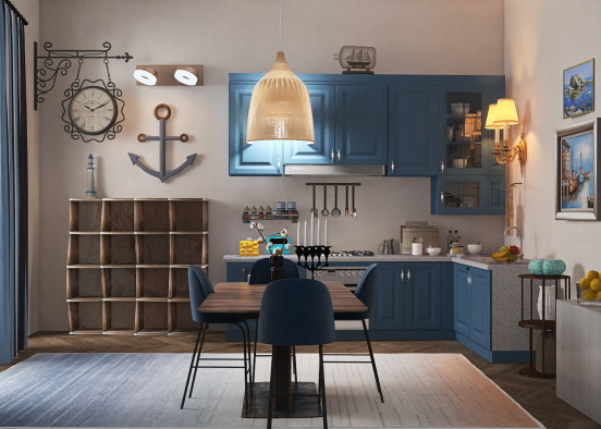 Kitchen for sea Lovers 🌊 🪝🐬🐡🐙 Design Rendering