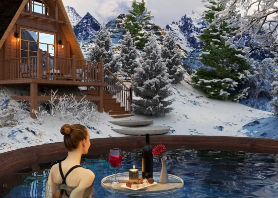 # cabin in the mountains Renderização de Design