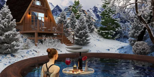 cabin in the mountains