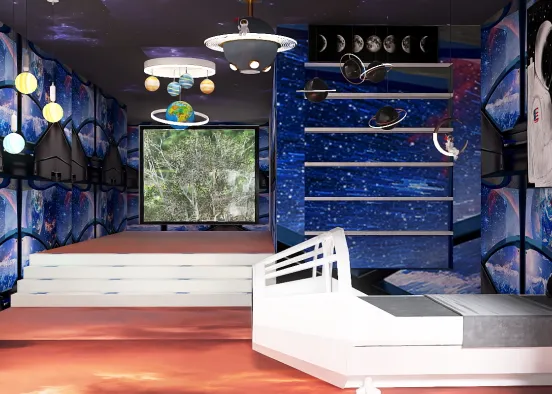 Astronaut room for a little boy or girl Design Rendering