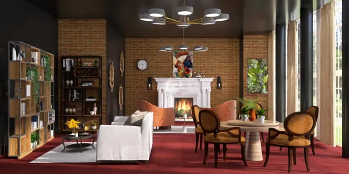 Brick seating room inspo