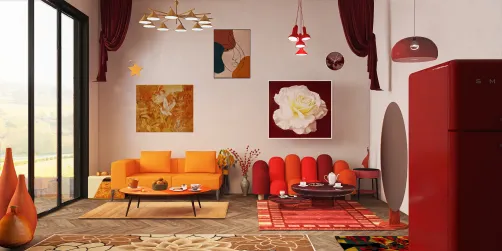 Red and Orange tea room