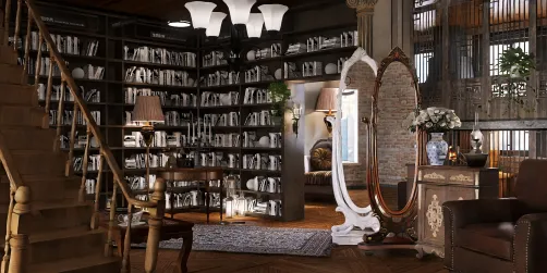 Dark academia antique shop