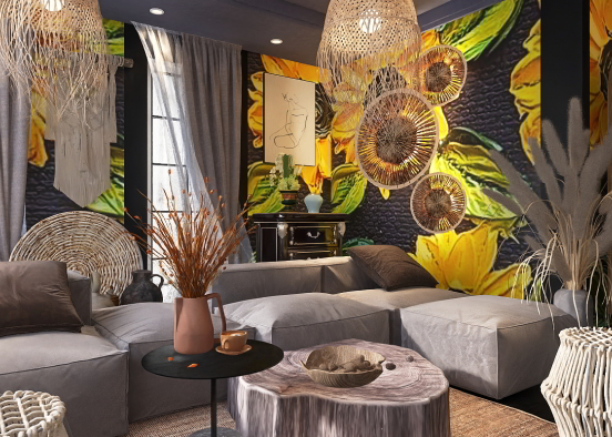 "wabi sabi living room "💖 Design Rendering