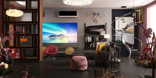 Luxurious Black Theme Living Room 