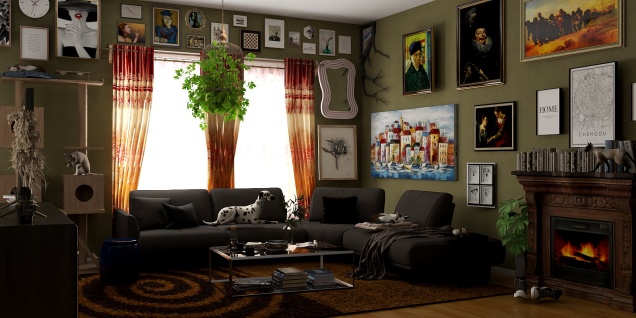 maximalist animal lover living room