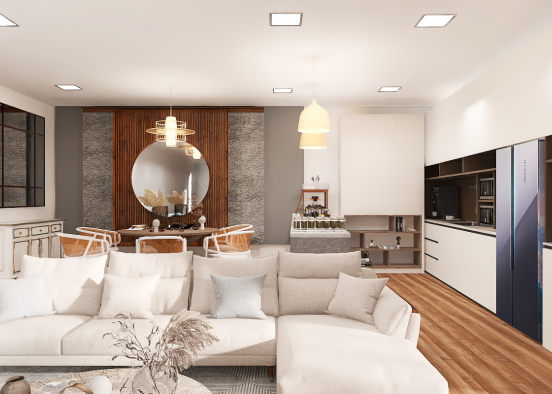 living dining kitchen  Design Rendering