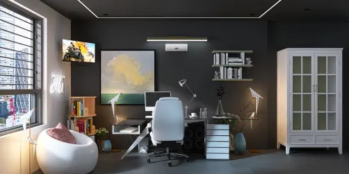 green and blue base White office 