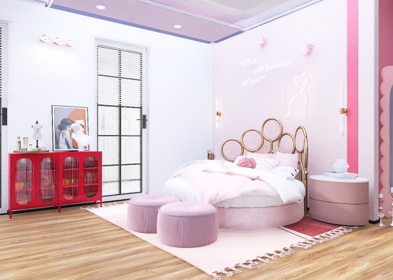 dormitorio de niña Design Rendering