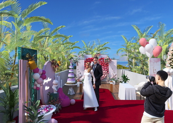 wedding in pink  Design Rendering