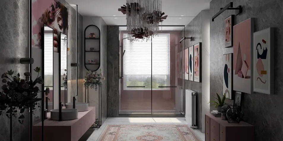 modern hallway design featuring elegant decor and stylish artwork, showcasing smart furniture arrangement with Homestyler's 3D rendering capability.