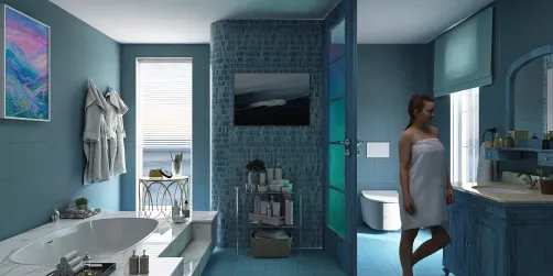 Blue bath