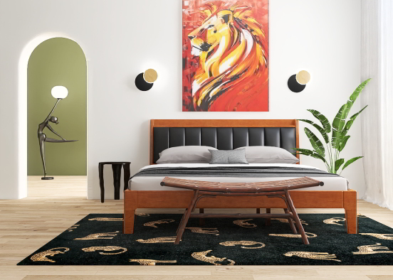 African Bedroom Interior Design Rendering
