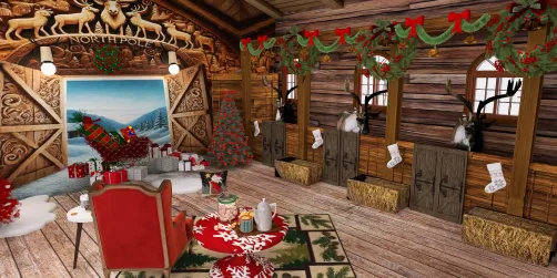 North Pole Reindeer Barn