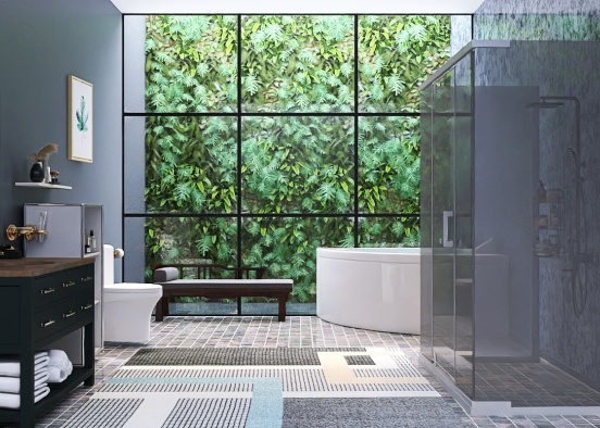 Forest View Bathroom Design Rendering