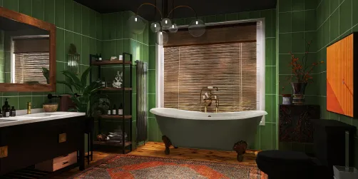 Tropical Trendy Bathroom 