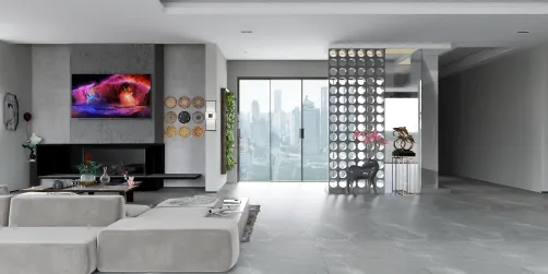 Minimalist gray room