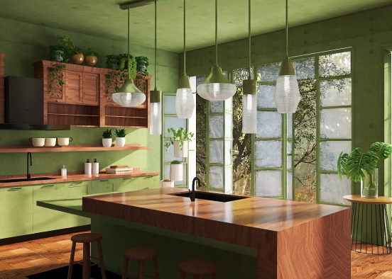 Jungle Paradise kitchen Design Rendering