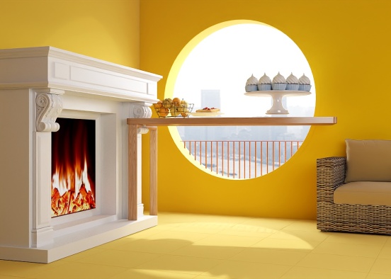 Yellow Cupcake Room Design Rendering