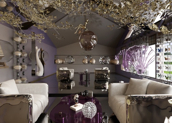 Purple Glass House Design Rendering