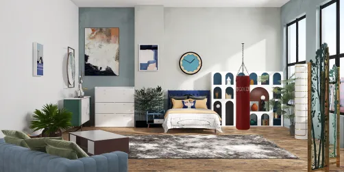 blue and white bedroom kids or teens