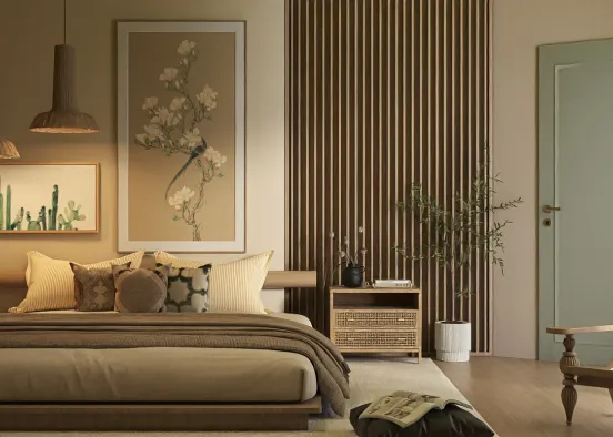 # Scandinavian Bedroom Renderização de Design
