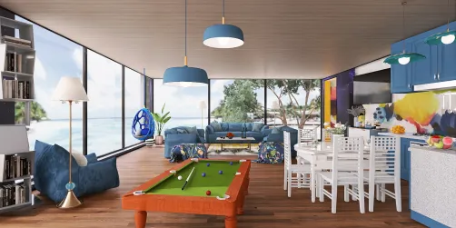 Seaside villa-Living room