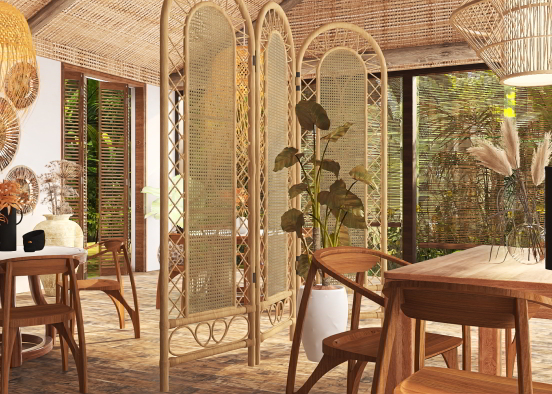 Modern Tropical Restaurant Design Rendering