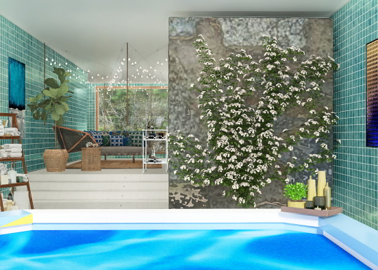 indoor pool with lounge area Design Rendering