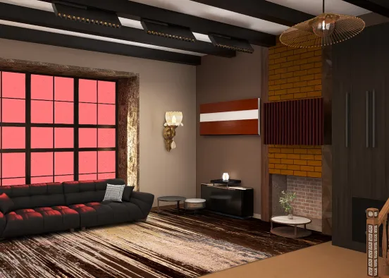 # Blonde Mocha Meditation Mental calm room Renderização de Design