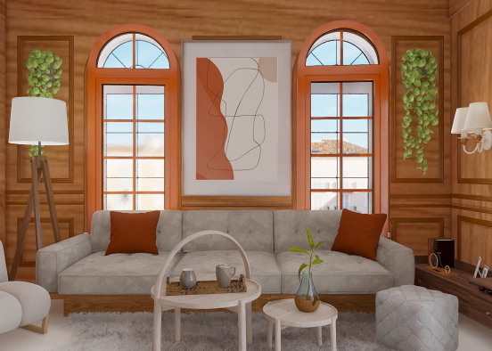 Rustic Living room 🧡🤎 Design Rendering
