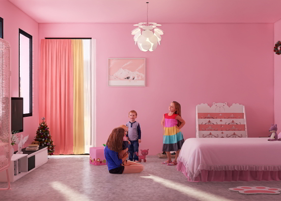 pink girl child room Design Rendering